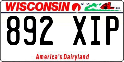 WI license plate 892XIP