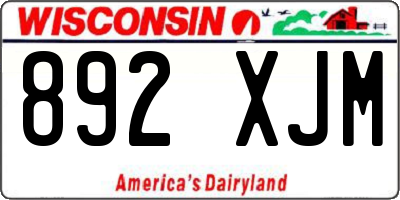 WI license plate 892XJM