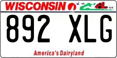 WI license plate 892XLG