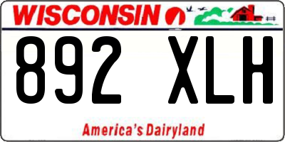 WI license plate 892XLH