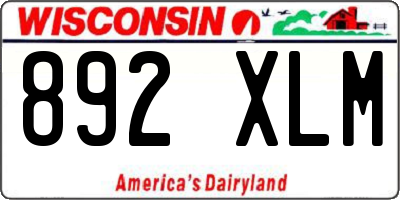 WI license plate 892XLM