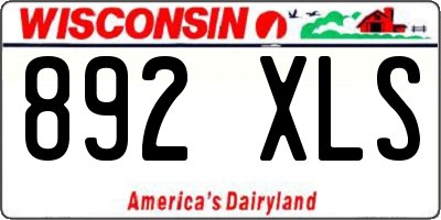 WI license plate 892XLS