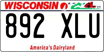 WI license plate 892XLU