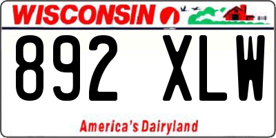 WI license plate 892XLW