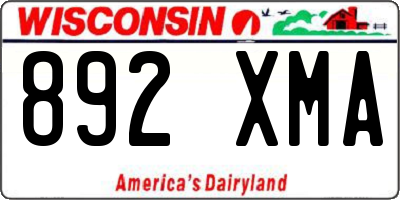 WI license plate 892XMA