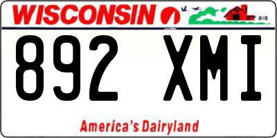 WI license plate 892XMI