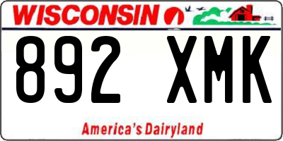 WI license plate 892XMK