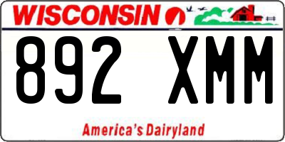 WI license plate 892XMM