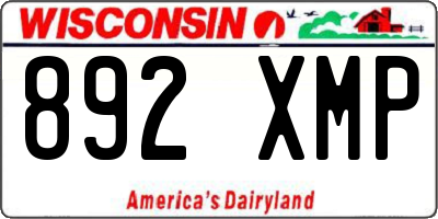WI license plate 892XMP