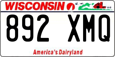 WI license plate 892XMQ