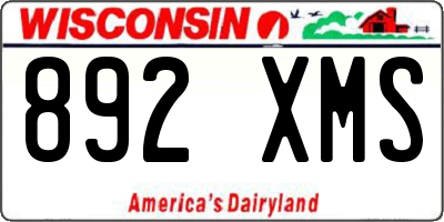 WI license plate 892XMS