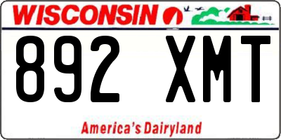 WI license plate 892XMT