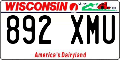 WI license plate 892XMU