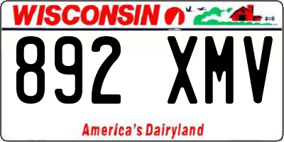 WI license plate 892XMV
