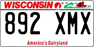 WI license plate 892XMX