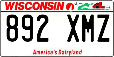 WI license plate 892XMZ