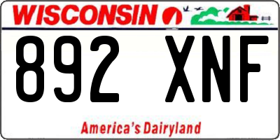 WI license plate 892XNF