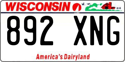 WI license plate 892XNG