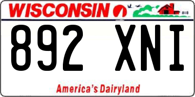 WI license plate 892XNI