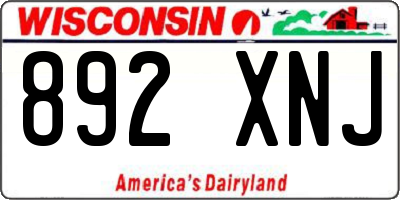 WI license plate 892XNJ