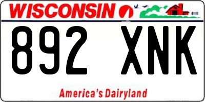 WI license plate 892XNK