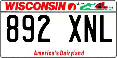 WI license plate 892XNL