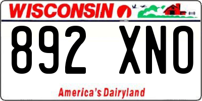 WI license plate 892XNO
