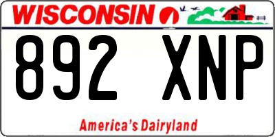 WI license plate 892XNP