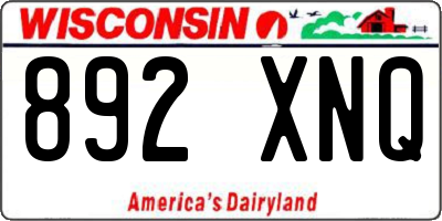WI license plate 892XNQ