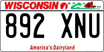 WI license plate 892XNU