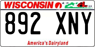 WI license plate 892XNY