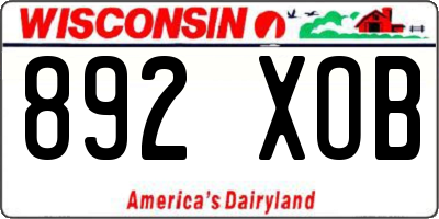 WI license plate 892XOB