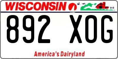 WI license plate 892XOG
