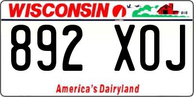WI license plate 892XOJ