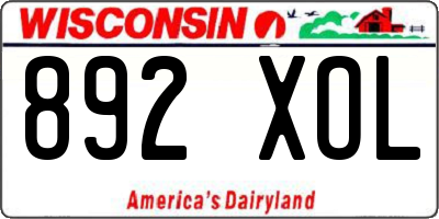 WI license plate 892XOL