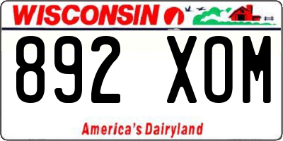 WI license plate 892XOM