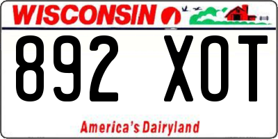 WI license plate 892XOT