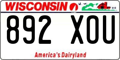 WI license plate 892XOU