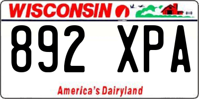WI license plate 892XPA