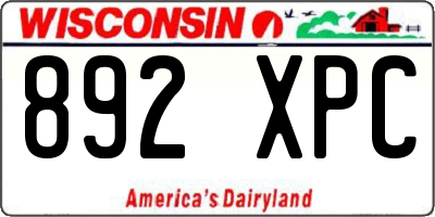 WI license plate 892XPC