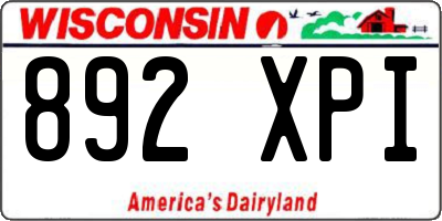 WI license plate 892XPI