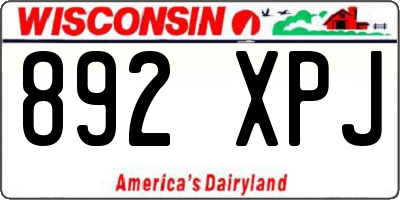 WI license plate 892XPJ