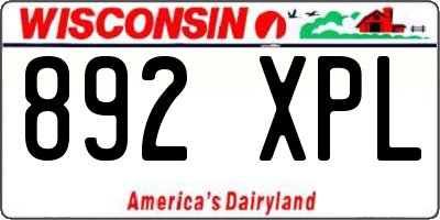 WI license plate 892XPL