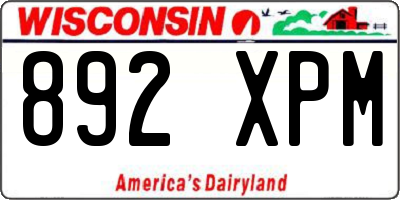 WI license plate 892XPM