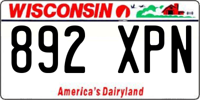 WI license plate 892XPN