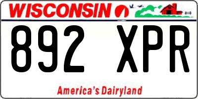 WI license plate 892XPR