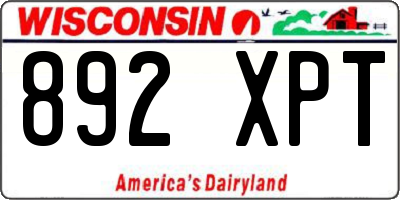 WI license plate 892XPT
