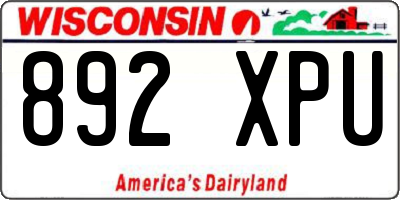 WI license plate 892XPU