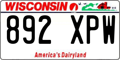 WI license plate 892XPW