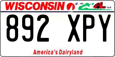 WI license plate 892XPY